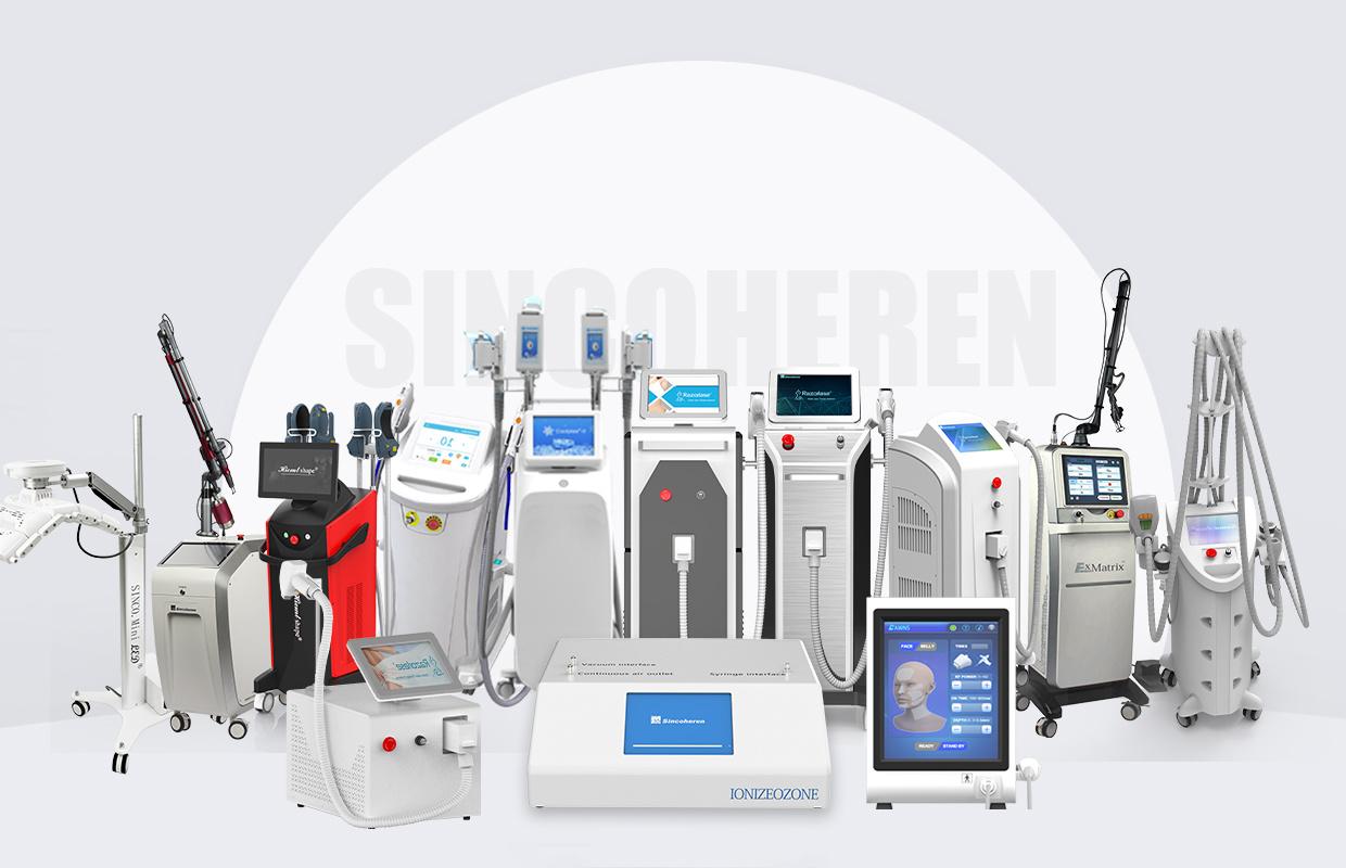 Product lineup from the company's own homepage banner, cropped to the machines